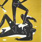Cleon Peterson The Naked Man and Woman in gold. Bottom right corner showing artist signature