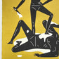 Cleon Peterson The Naked Man and Woman in gold. Bottom left corner showing edition number