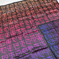 Cryptik LOVELETTER silk scarf opened laid down flat showing double-sided pattern