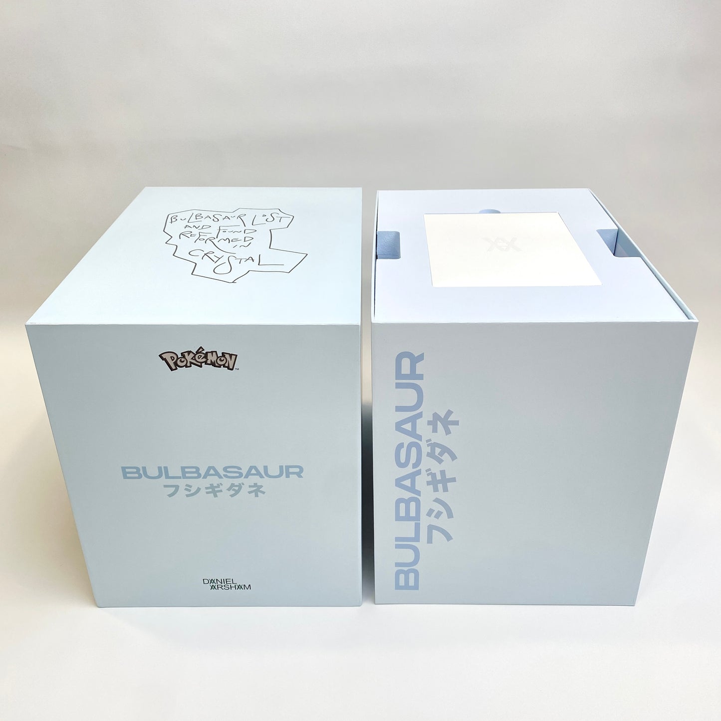 Daniel Arsham Crystalized Bulbasaur side of box open