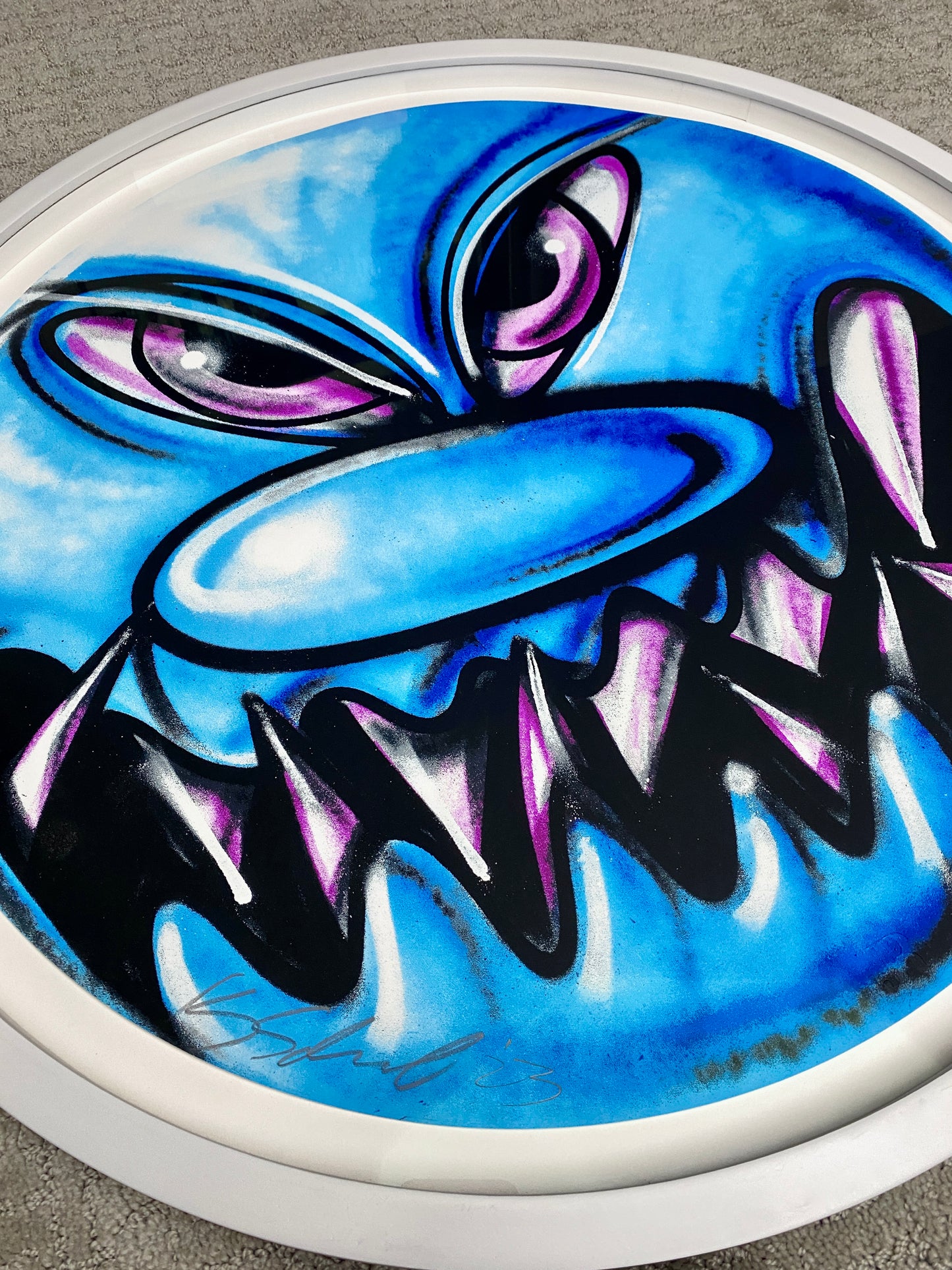 Kenny Scharf BLUESTER artist signature