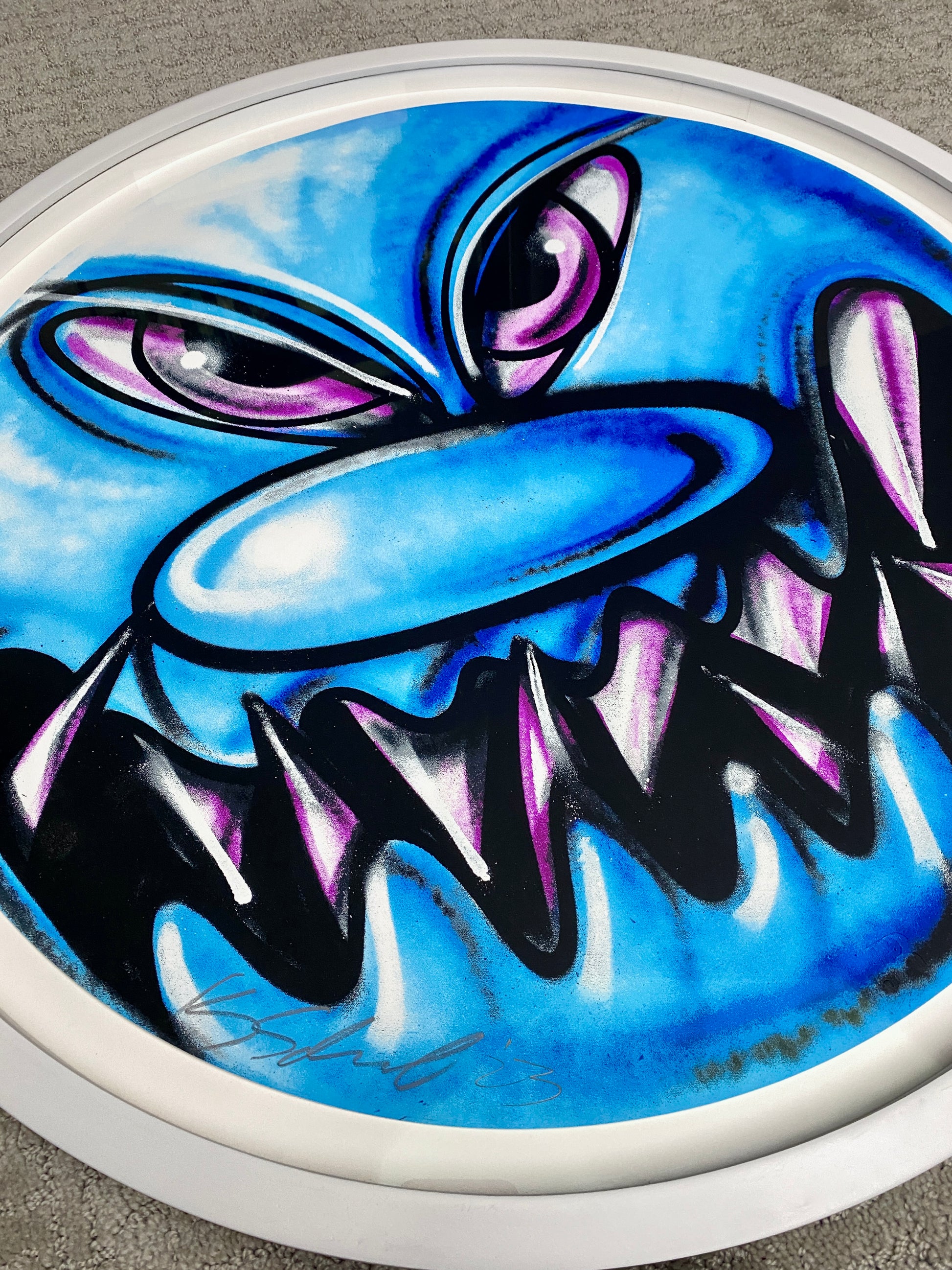 Kenny Scharf BLUESTER artist signature