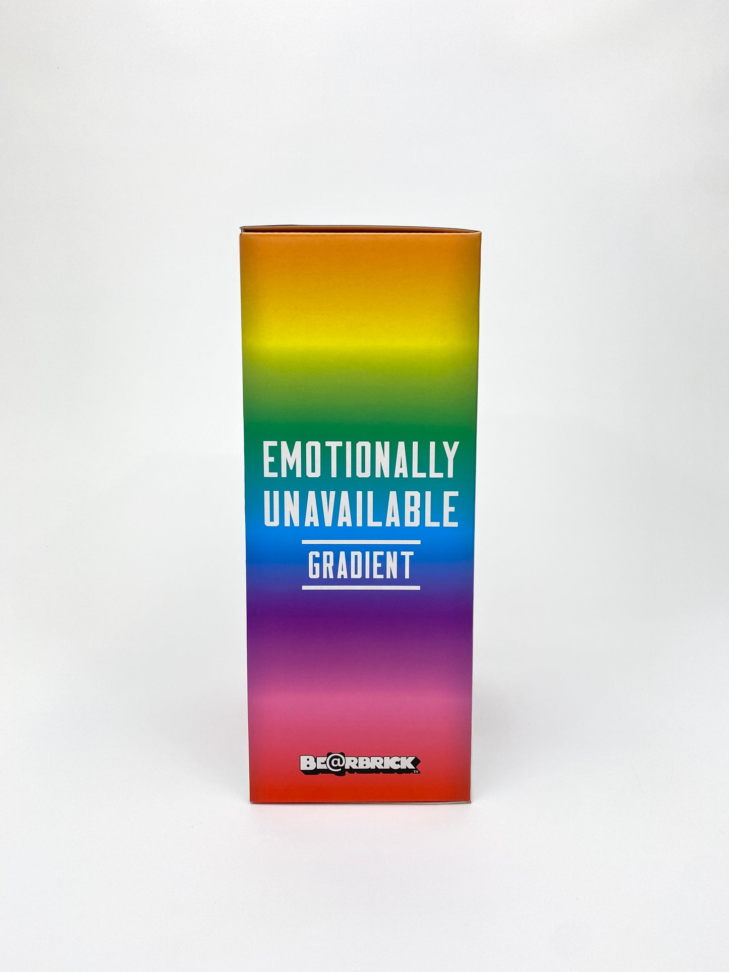 Bearbrick Emotionally Unavailable Gradient Heart 400% and 100% Side Box 1