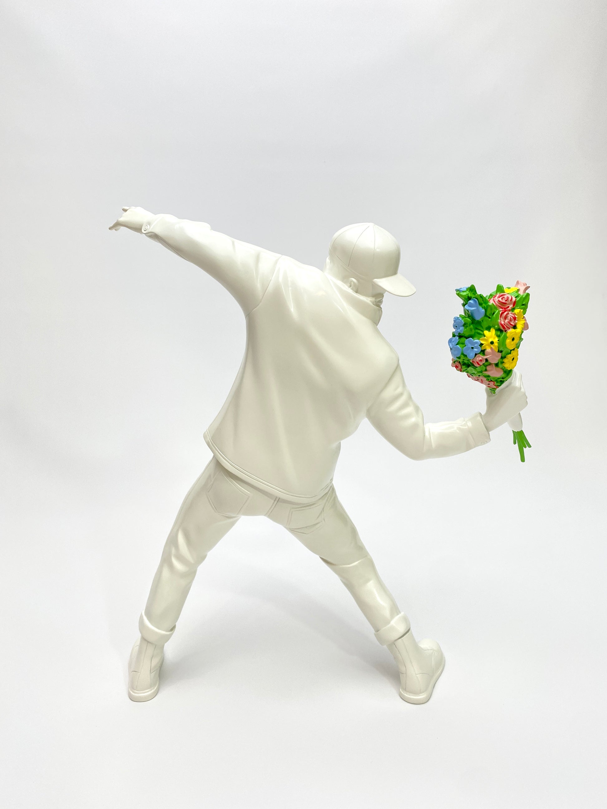 Brandalism Medicom Toy Banksy Flower Bomber White Figure Back