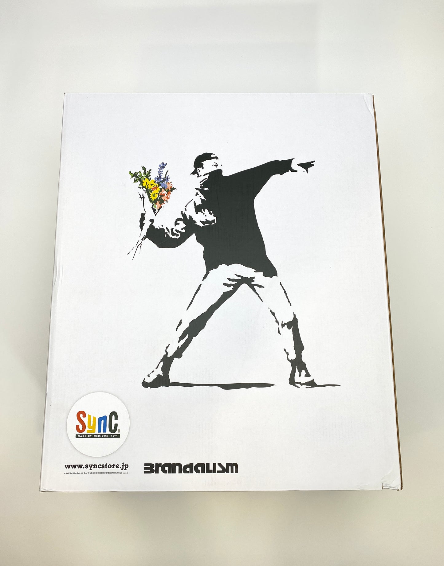 Brandalism Medicom Toy Banksy Flower Bomber White Box Front