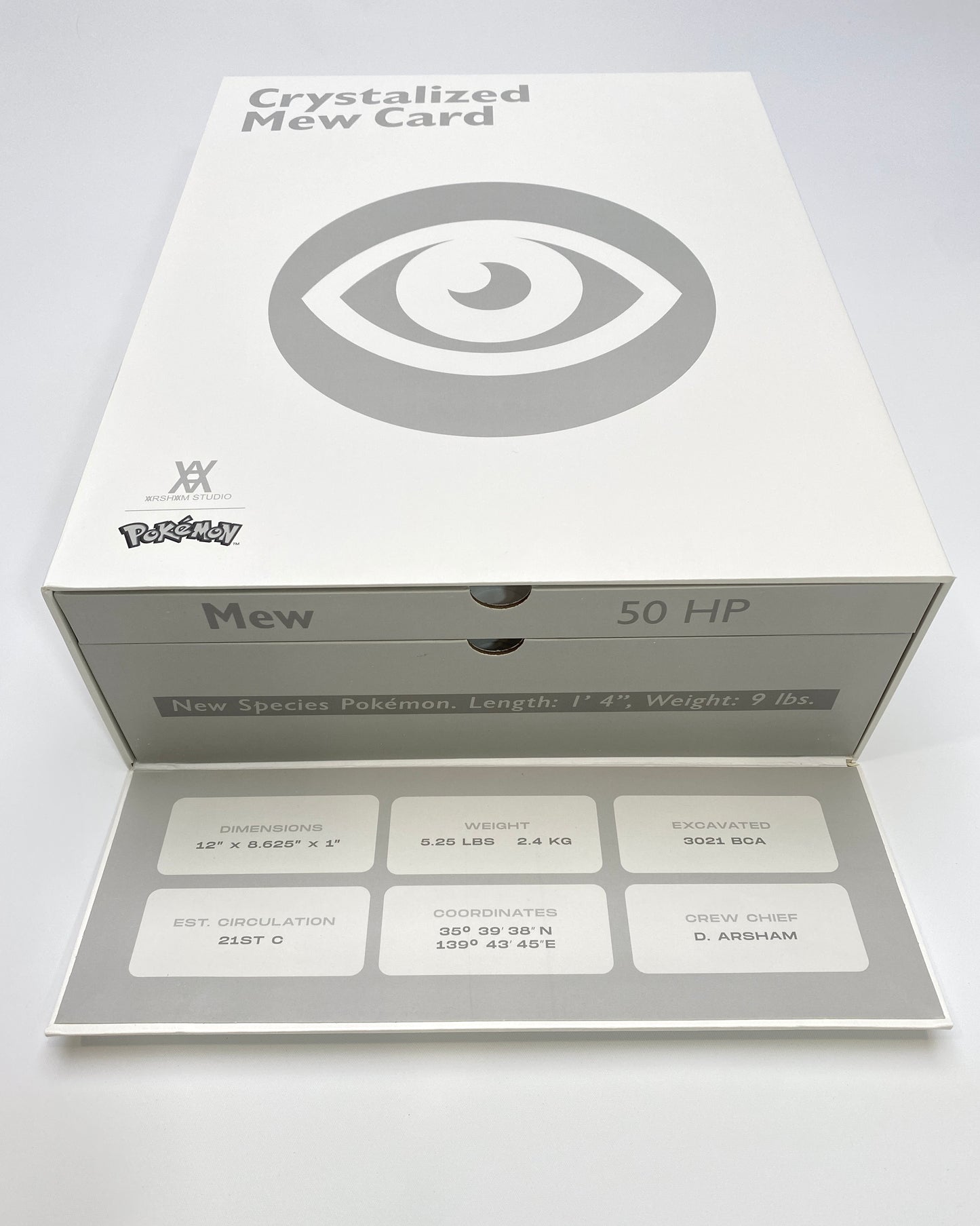 Daniel Arsham White Crystalized Mew Card Box Flap Open