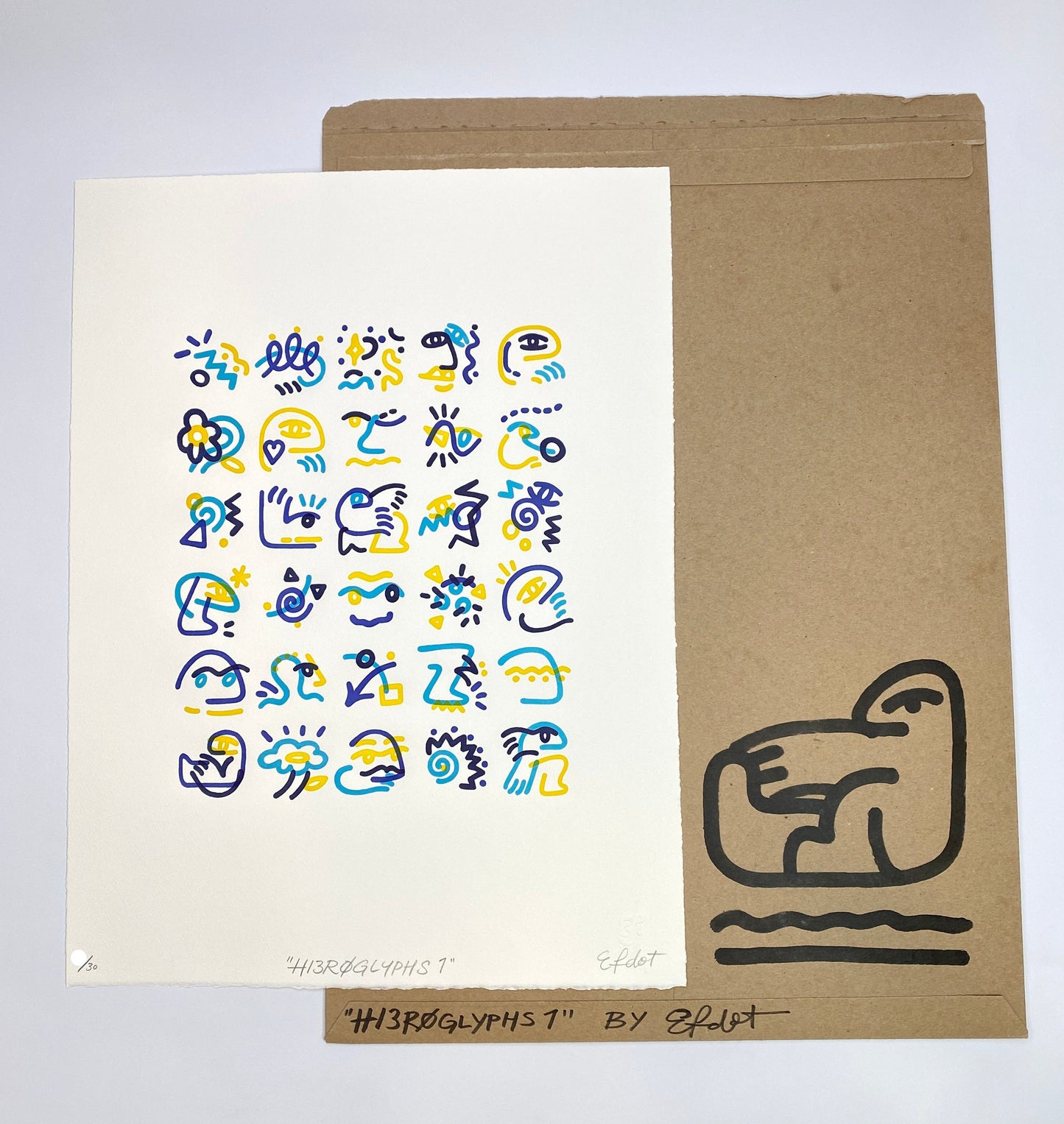 Efdot Hieroglyphs 1 Print and Packing Envelope