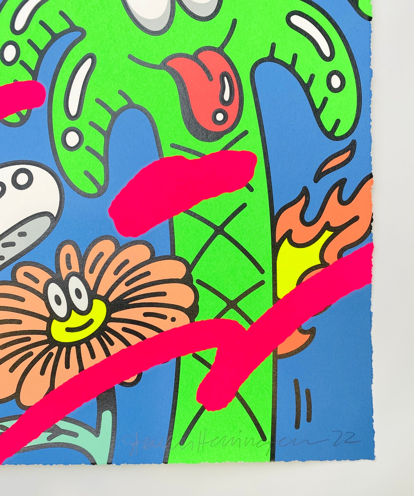 Steven Harrington Holding On Bottom Right Corner